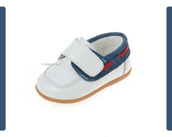 Moccassins Leather denim baby boy shoes toddler wedding shoes boy baptism shoes navy Unique handmade loafers size 3 4 5 6 US EU