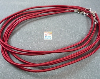 1 Burgundy silk necklace Choker 46cm (COL13), 3mm