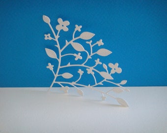 Cut corner white flower for scrapbooking and card