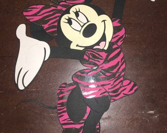 Minnie mouse lg paper piecing die cut 11.5 inches tall and 8 inches wide party decor back drop prop centerpiece