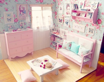 Living Room Doll Diorama "Spring Nuances" Blythe/Pullip/Lati/Pukifee/Yosd/BJD