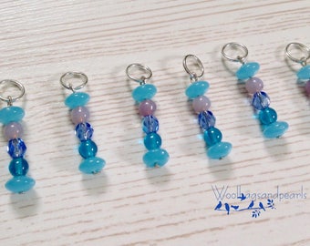 6 marker 'Aqua', Stitchmarker