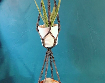 Hanging macrame plant hanger