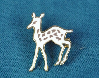 Gold Enamel Pin Deer Fawn 1960s Vintage
