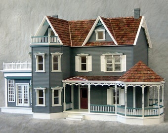 Scale One Inch, The Rose Garden Mansion, A Harbourside Deluxe Victorian Wooden Dollhouse Kit, Scale One Inch, Treasury List