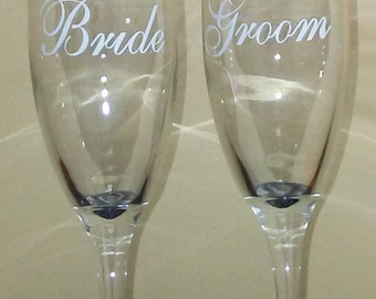 Bride & Groom set of glasses