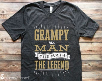 Grampy The Man The Myth The Legend Shirt - Funny Grampy Shirt - Personalized Fathers Day Gift - gifts for grandpa - grandpa tshirt