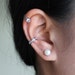 Single Stone Flat Ear Cuff, Stainless Steel 316L, Hypoallergenic.