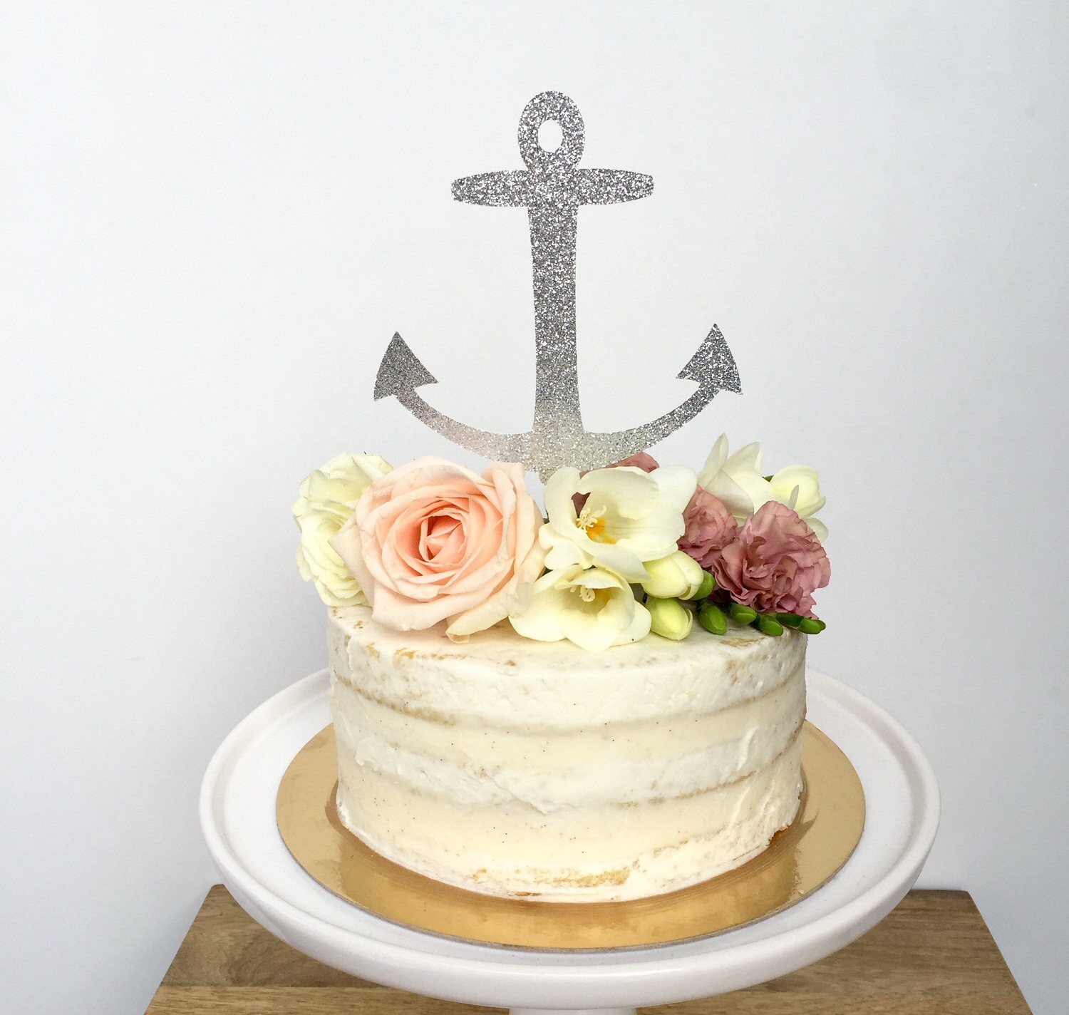 Anchor Cake Topper. Nautical Wedding Cake Topper.Nautical Cake Topper