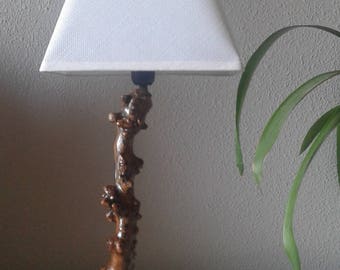 Driftwood table lamp, poplar lamp, handmade lamp
