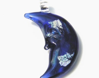 Blue Moon Borosilicate Glass Pendant