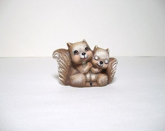 Squirrels, ceramic miniature squirrels