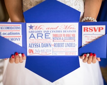 Fourth of July Patriotic Wedding Invitations