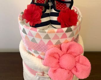 Baby girl nappy cake