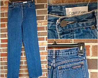 1970s Calvin Klein High Waisted Straight Leg Jeans, 6