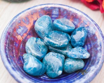 Blue Apatite Tumbled Gemstone