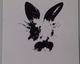 A4 acrylic painting - Black negative space