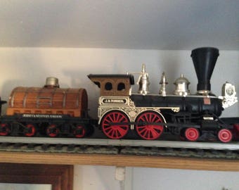Vintage Jim Beam Train Decanter 9- decanteres with train track