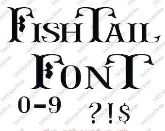 FishTail Alphabet svg, Fish Tail Monogram Svg, FishTail Monogram Font, Monogram Alphabet, Cricut Svg, Silhouette Cut Files, Cut Files