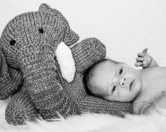 Knitted elephant stuffed animal