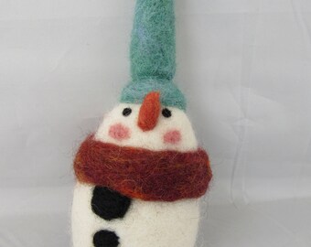 Needle Felted Snowman Ornament