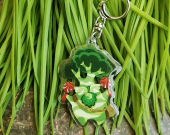 Hestu Acrylic Keychain, Forest spirit Hestu, Korok keychain, BotW fan gift, Hestu korok key charm, Zelda fan gift