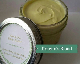Hemp Seed Oil Body Butter, whipped hemp oil, vegan lotion, whipped shea butter, Dragon's Blood