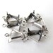 Pronged Setting Antiqued Silver Ox Plated Bell Rhinestone Open Back 2 Ring 8mm set0263 (8)