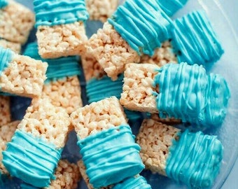 Decadent Marshmallow Squares & Giant Personalized Chocolate Dipped Rice Krispies Kiss