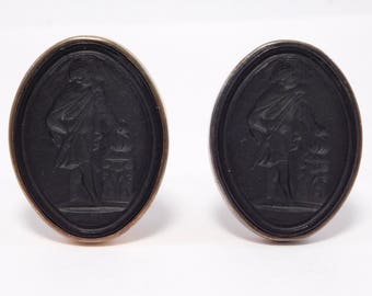 Vintage Sterling Michaud Intaglio Cufflinks