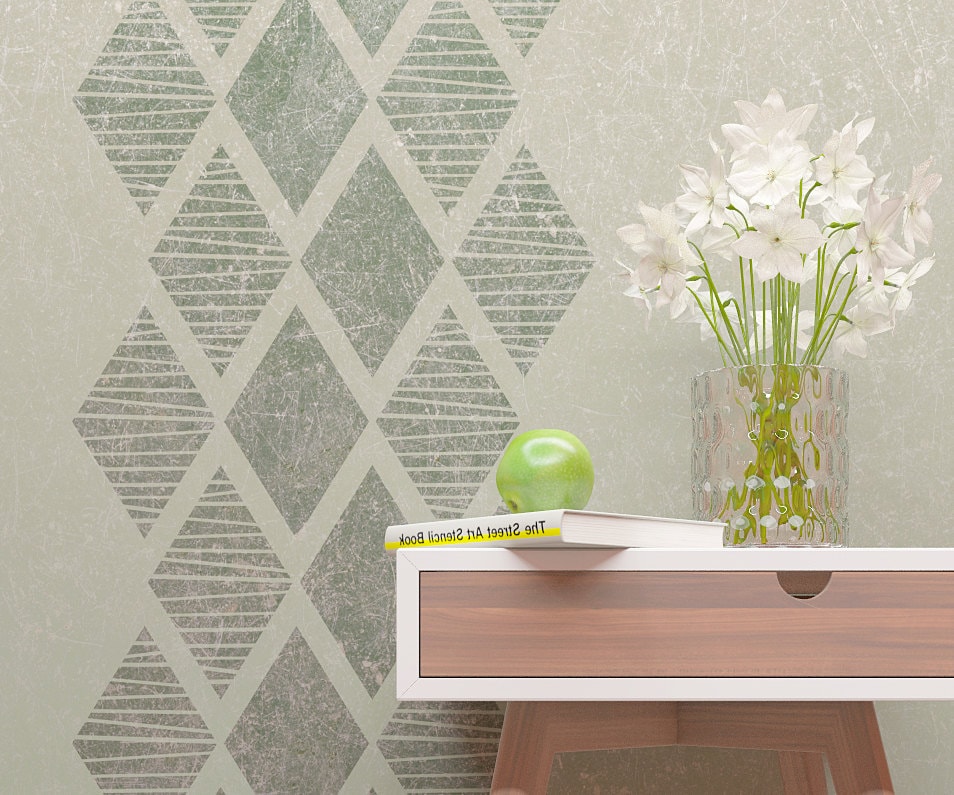 Wall Stencil Modern Geometric Wall Stencil Reusable