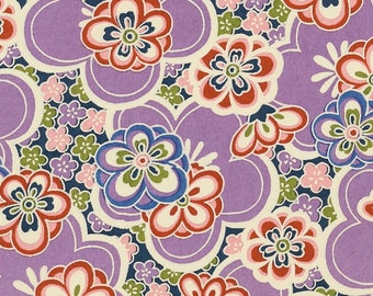 Chiyogami or yuzen paper - modern garden in mauve, 9x12 inches