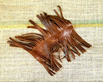 Pre-cut Leather Fringe by the Inch Precut Genuine Leather Fringe Tassels Sewing Supplies Jewelry Supplies