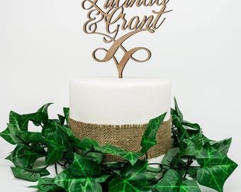 Wooden Cake topper for wedding or engagement - customised. FREE Shipping AU.
