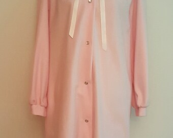 Vandemere 1970s Pink Soft Robe Sleepwear with Tie Medium Large