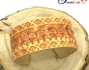 Tribal Spirits Polymer Clay Cuff Bracelet