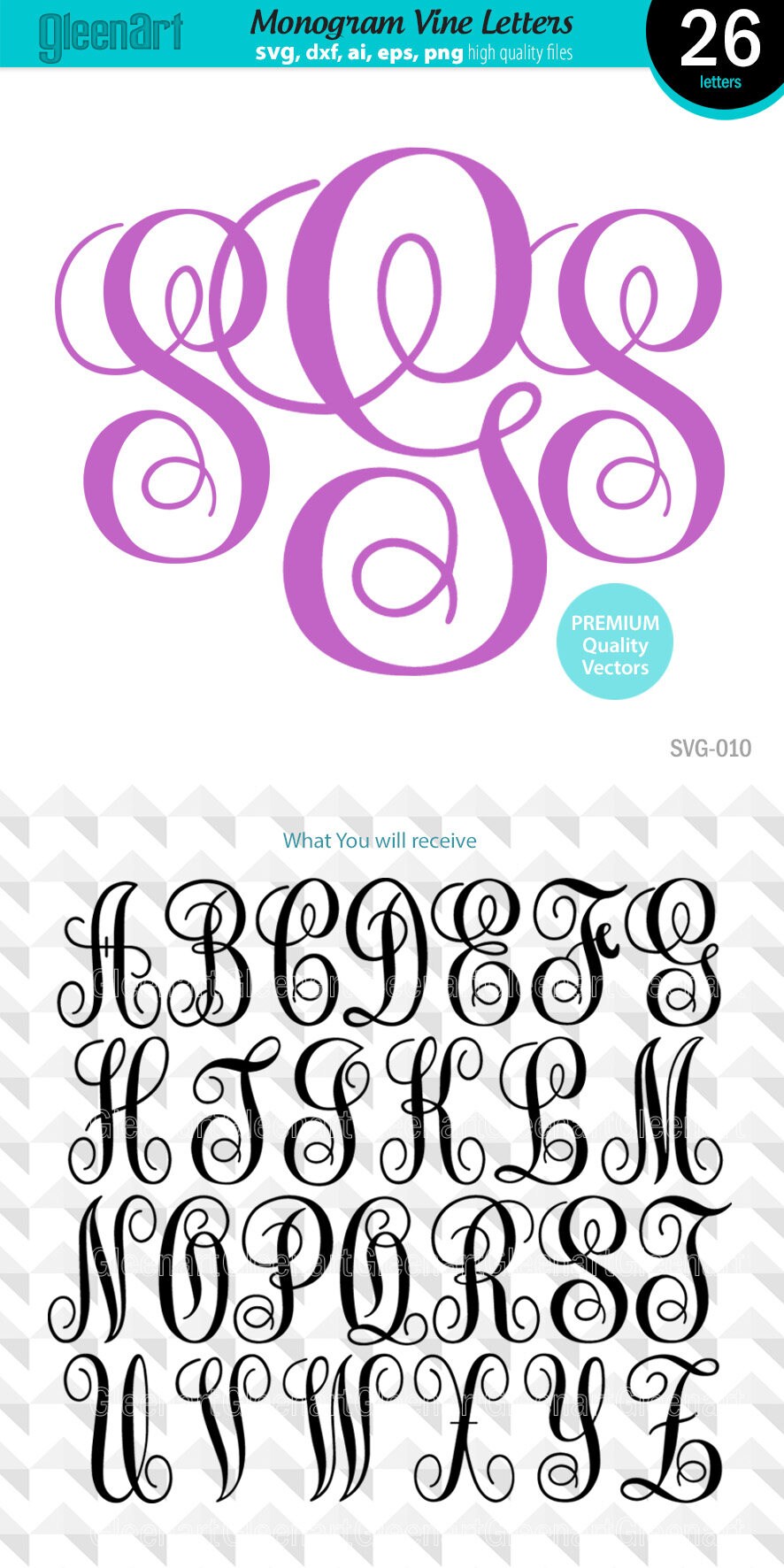 Download Interlocking Vine Font Svg file for cricut Cutting file svg