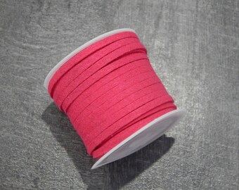 5 m suede 3x1.5mm fuchsia pink