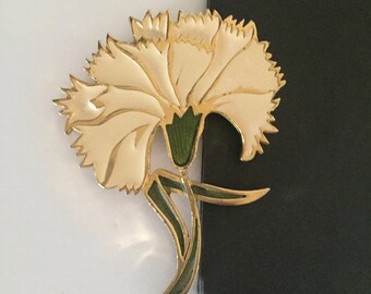 Flower Brooch, Large Floral Brooch, Carnation Brooch