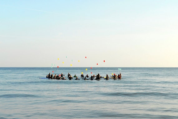 SURFER'S CELEBRATION. Surfing Print, Sea picture, Surf Print, Celebration picture, Bournemouth Bay, Limited Edition Print