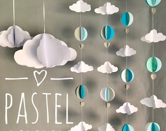 Nursery baby mobile / Hot Air Balloon Mobile / Nursery Decor / Baby Shower/ nursery art / kids room decor