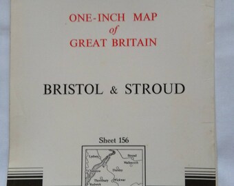 Vintage Ordnance Survey Map Bristol& Stroud. No. 156. 1967