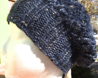 Soft Navy Alpaca Tam Cap