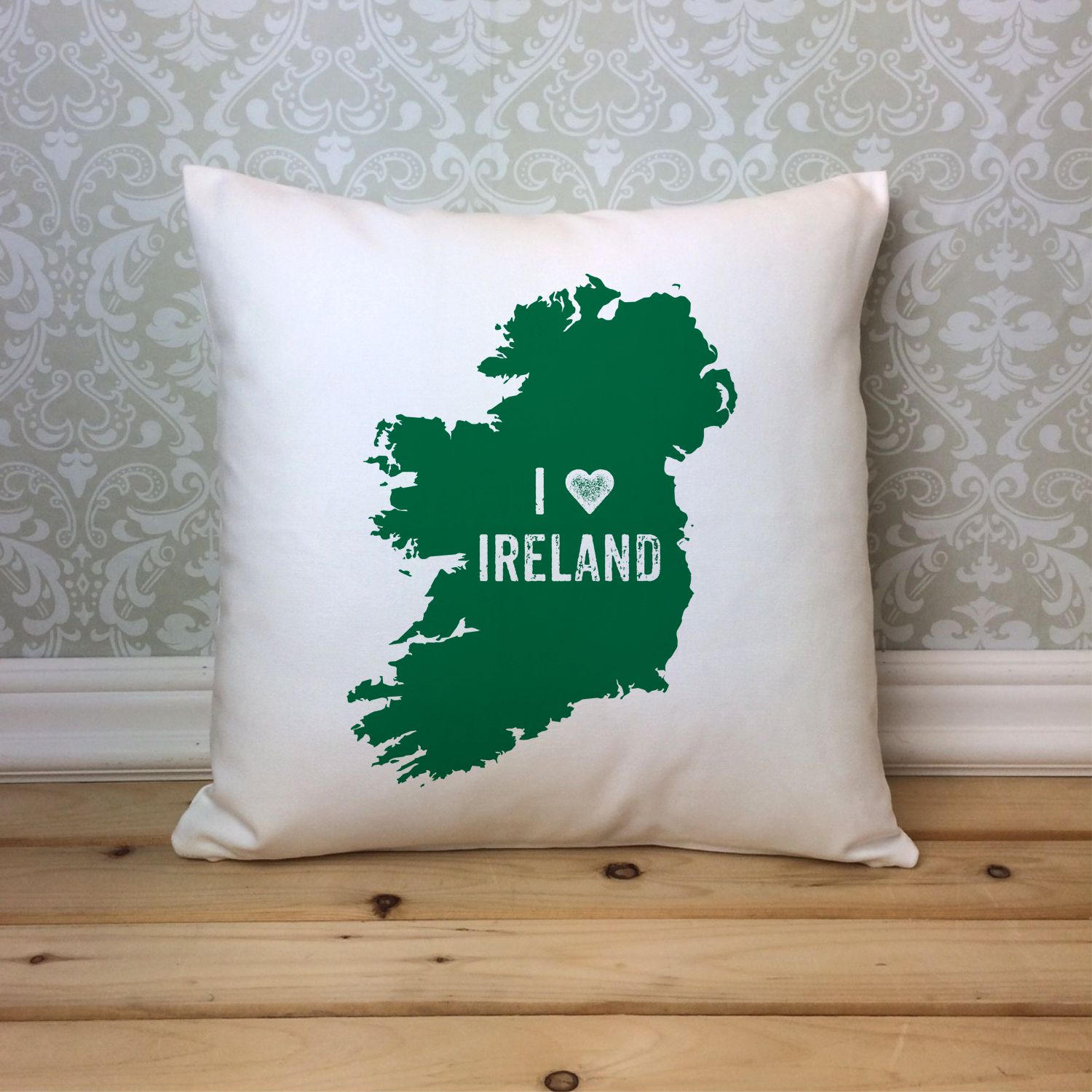 I Love Ireland Pillow Cover Irish Green Decorative Pillow