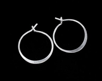 4 pairs of 925 Sterling Silver Circle Hoop Earrings 15mm. :tk0129