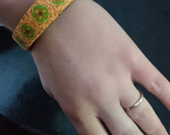 Polymer clay flower bangle