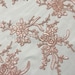 Laylani Lace Fabric in Dusty Rose - Gorgeous Fabric With Floral Embroidery Throughout - Best for Weddings, Bridal Parties, and Events
