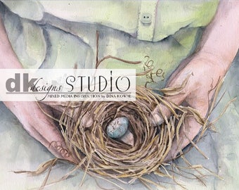 Kept - bird nest- giclee print