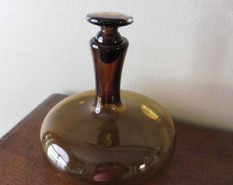 Vintage BLENKO AMBER Decanter With Stopper