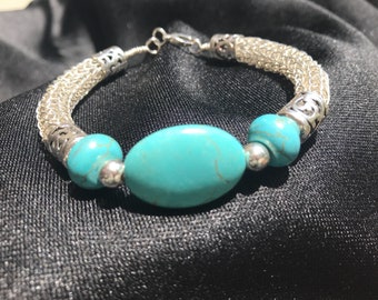 Sterling Silver viking knit bracelet